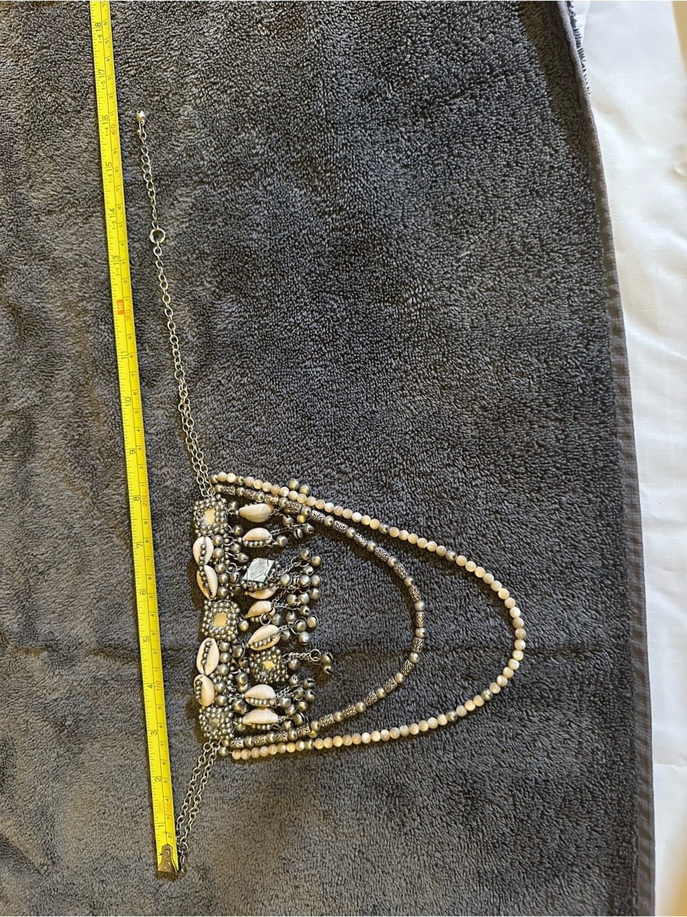 Free People Silver-Tone Shell & Bead Layered Choker Necklace - White - Picture 4 of 5